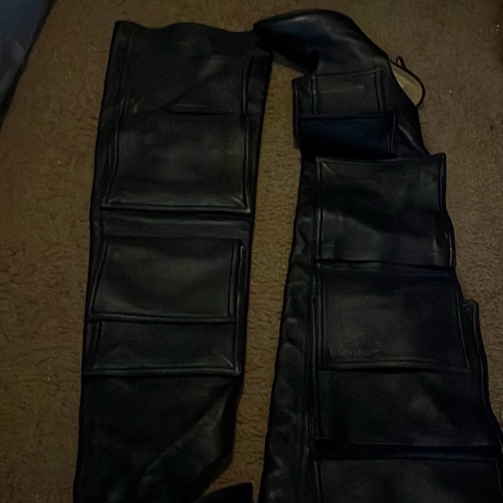 Natasha zinko black leather with pockets boots over the knee thigh high size 41